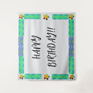 Birthday backdrop tapestry
