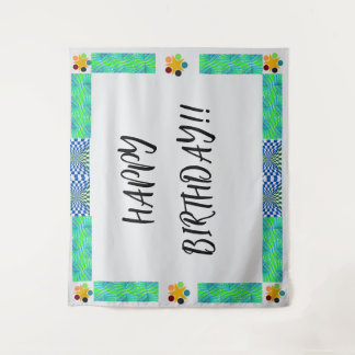 Birthday backdrop tapestry