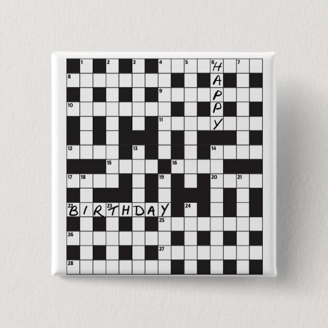 Birthday badge - For crossword lovers (Front)