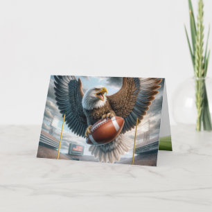 Birthday Bald Eagle With a Football Card