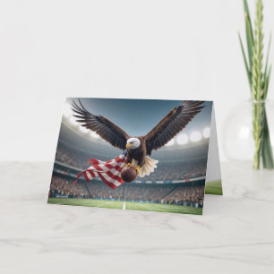 Birthday Bald Eagle With a Football Card