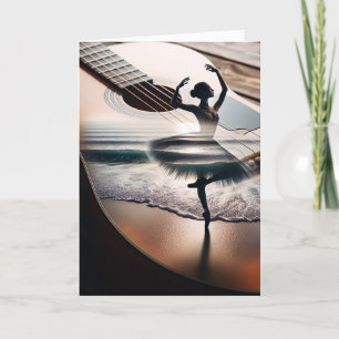 Birthday Ballerina Dancer In Guitar  Card