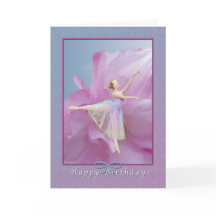Birthday, Ballerina on Pink and Blue