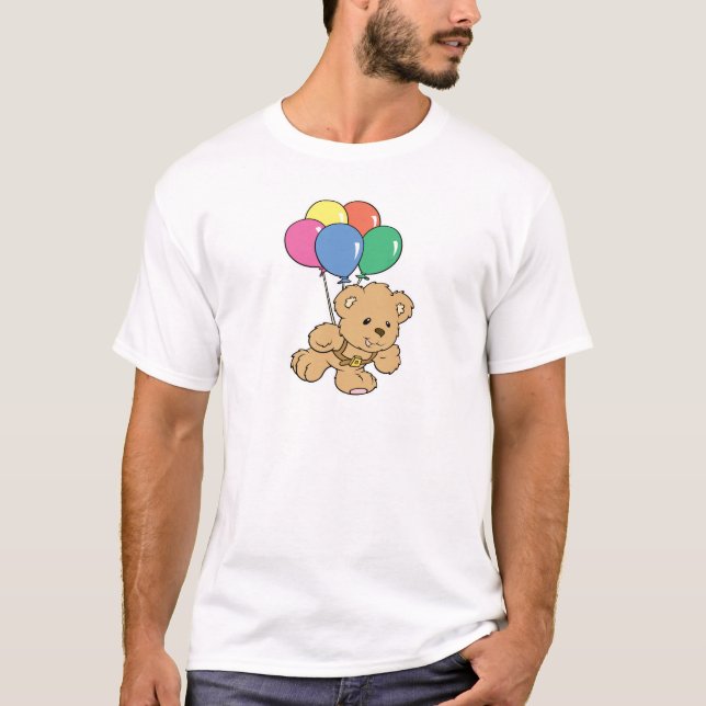 Birthday Balloon Bunch Teddy Bear T-Shirt (Front)