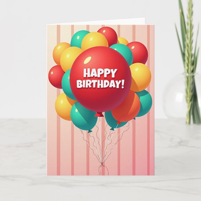Birthday Balloon Burst Card (Front)