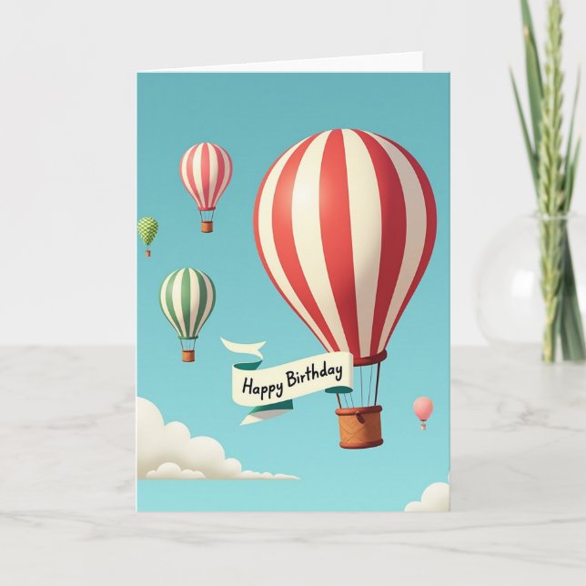 Birthday Balloon Flight Card (Front)