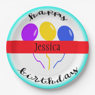 Birthday Balloon Paper Plates