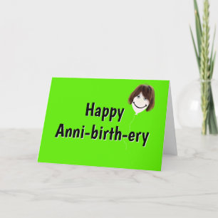 Birthday Balloon with Hair Card