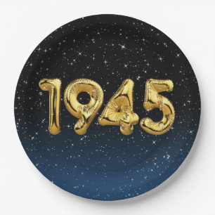 Birthday Balloons 1945 In Stars Paper Plate