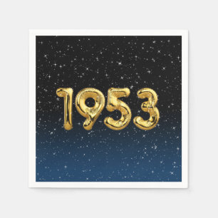 Birthday Balloons 1953 In Stars Napkin