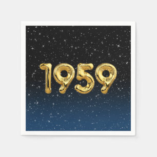 Birthday Balloons 1959 In Stars Napkin