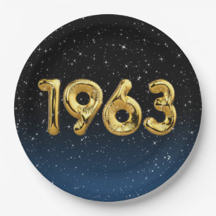 Birthday Balloons 1963 In Stars Paper Plate