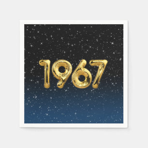 Birthday Balloons 1967 In Stars Napkin