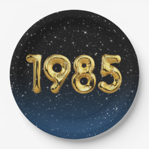 Birthday Balloons 1985 In Stars Paper Plate