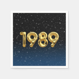 Birthday Balloons 1989 In Stars Napkins