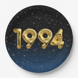Birthday Balloons 1994 In Stars Paper Plate