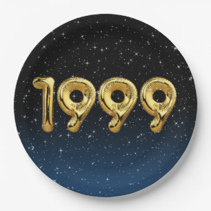 Birthday Balloons 1999 In Stars  Paper Plate