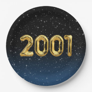 Birthday Balloons 2001 In Stars Paper Plate
