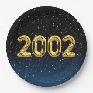 Birthday Balloons 2002 In Stars Paper Plate