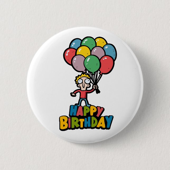 Birthday Balloons 6 Cm Round Badge (Front)
