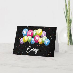 Birthday Balloons and Confetti Card