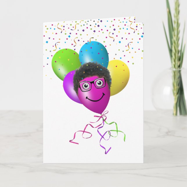 Birthday Balloons and Confetti Humour Card (Front)