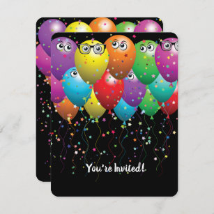 Birthday balloons and eyeballs Party Invite