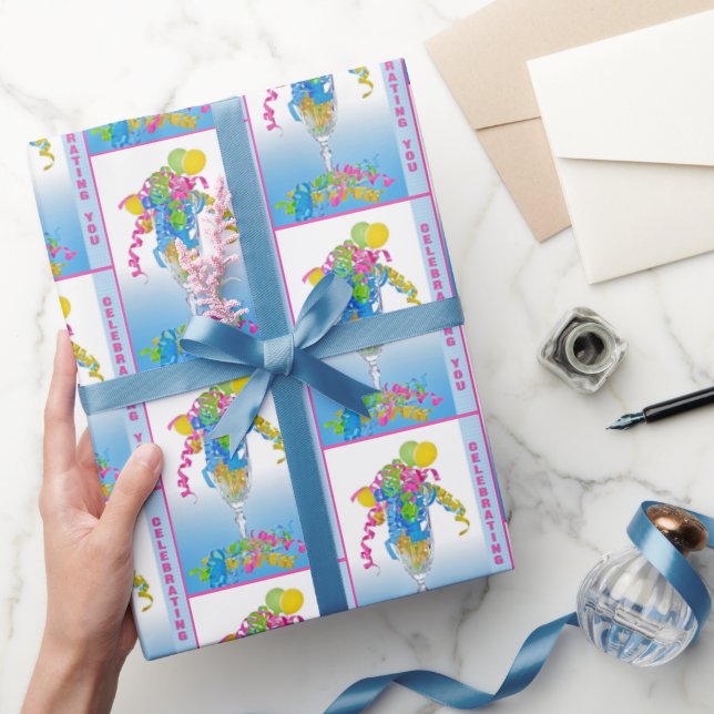 Birthday Balloons and Ribbons Wrapping Paper (Gifting)