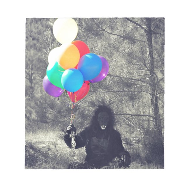 birthday balloons ape notepad (Front)
