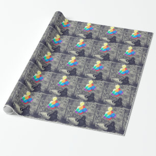 birthday balloons ape wrapping paper