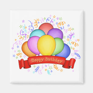 Birthday Balloons & Banner Magnet