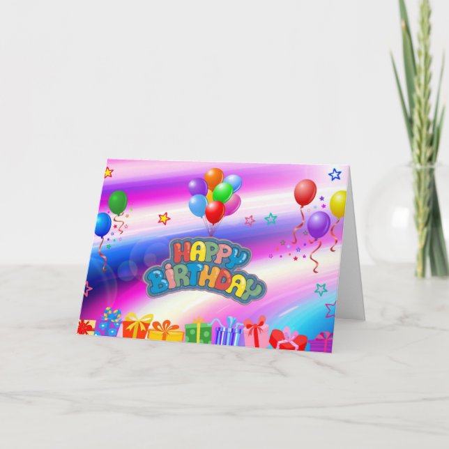 Birthday Balloons Card (Front)