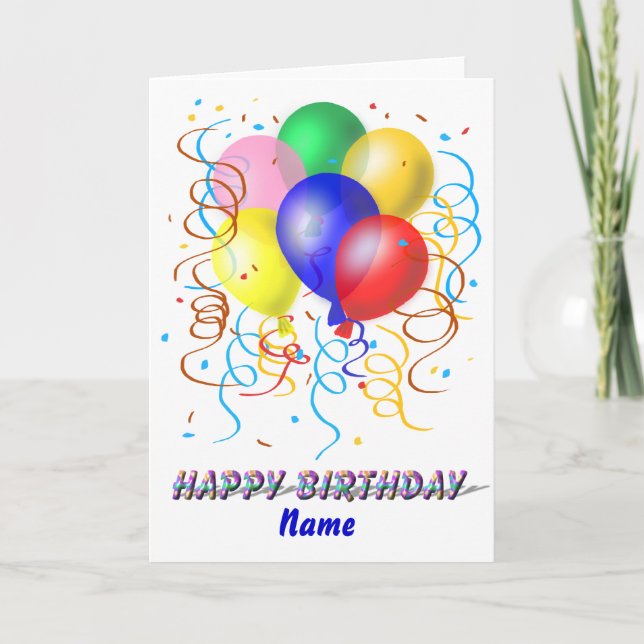 Birthday Balloons Card (Front)