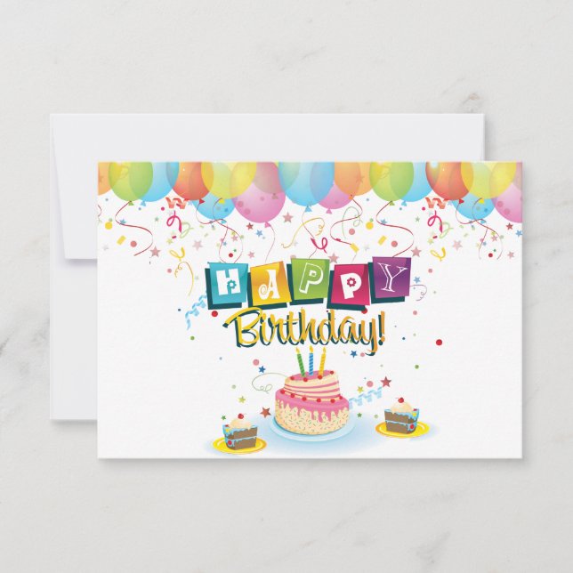 Birthday Balloons Card (Front)