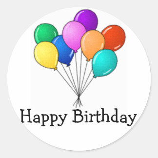 Birthday Balloons Classic Round Sticker