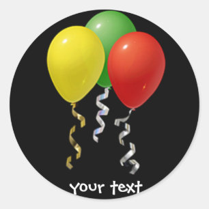 birthday balloons classic round sticker
