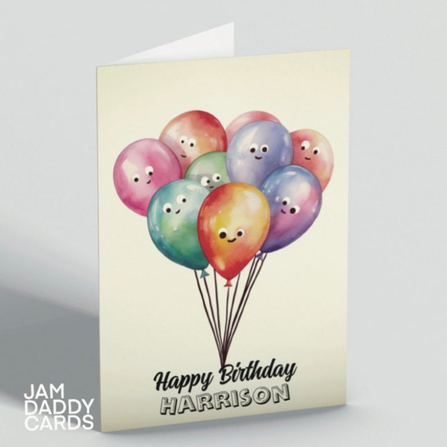 Birthday Balloons Customisable  Card (Creator Uploaded)