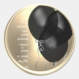 Birthday Balloons Envelope Seal Black