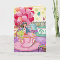Birthday Balloons Girl Funfair | Birthday Card
