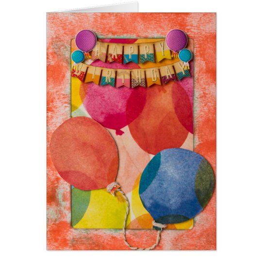 Birthday Balloons Greeting Card