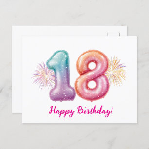 birthday balloons holiday postcard