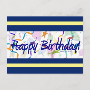 Birthday Balloons III   Blue Beach Song™ Postcard