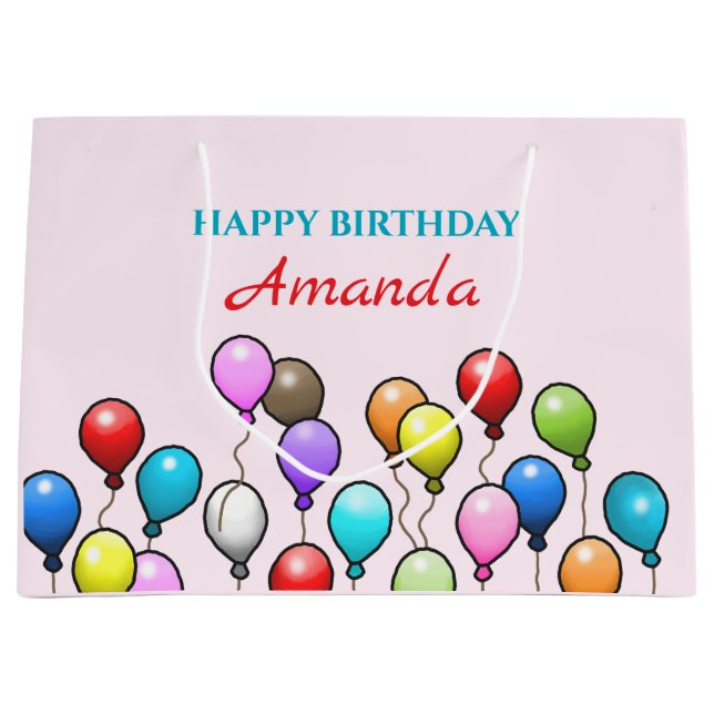 Birthday Balloons Large Gift Bag (Front)