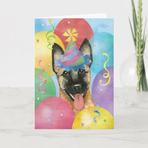 Birthday Balloons Malinois Card
