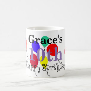 Birthday Balloons Name Mugs