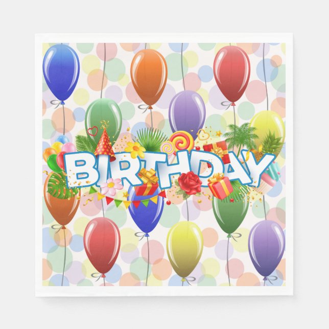 Birthday Balloons Napkin (Front)