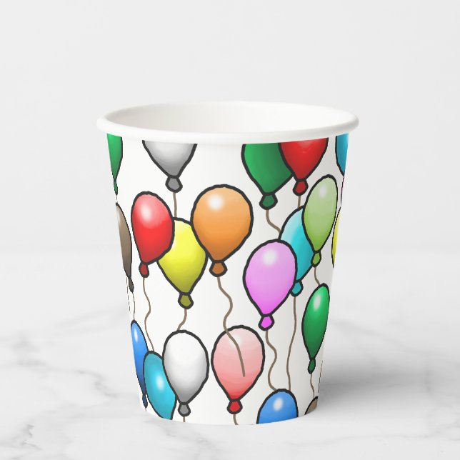 Birthday Balloons Paper Cups (Front)