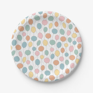 Birthday Balloons Paper Plate