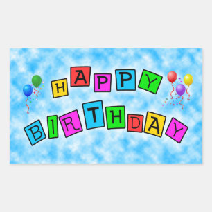 Birthday Balloons Party Destiny's Destiny Rectangular Sticker