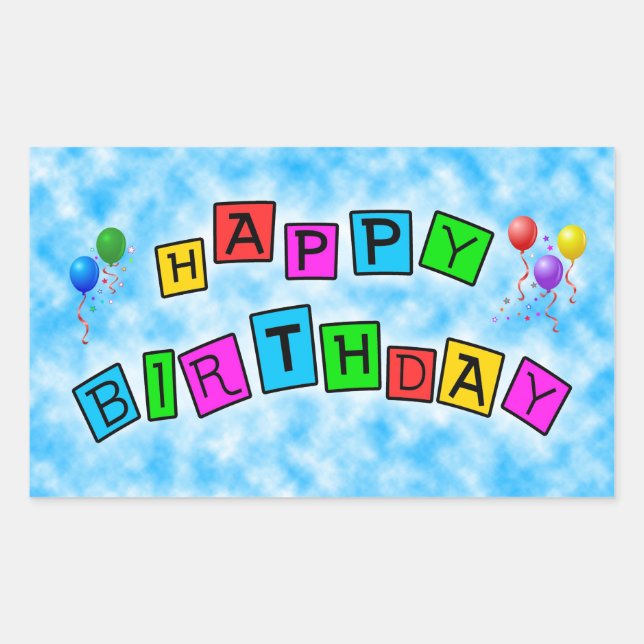 Birthday Balloons Party Destiny's Destiny Rectangular Sticker (Front)